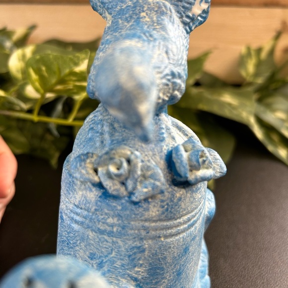 Upcycled Watering Can Planter  Ceramic Shelf Sitter Spring  Blue Counter 6.5 X 4 - Picture 6 of 13